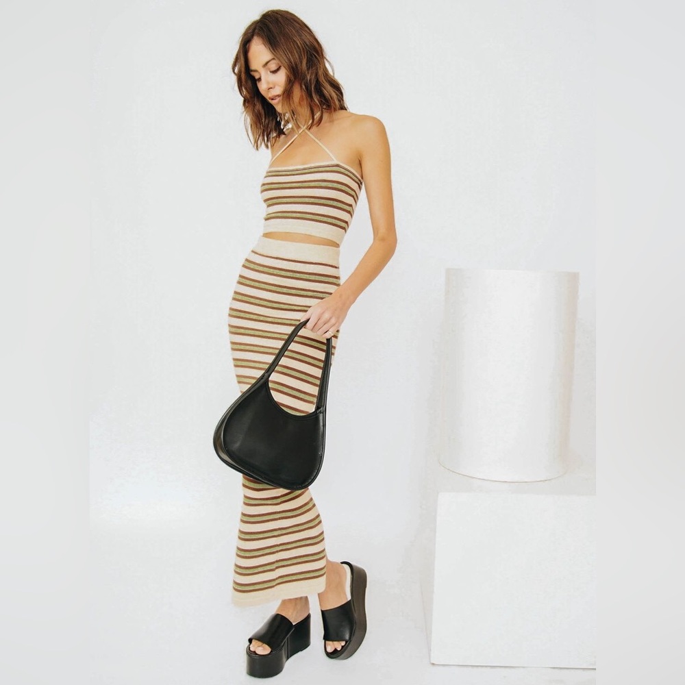Verge girl holiday film stripe knit set in multi size AUS 8 (US Small)
